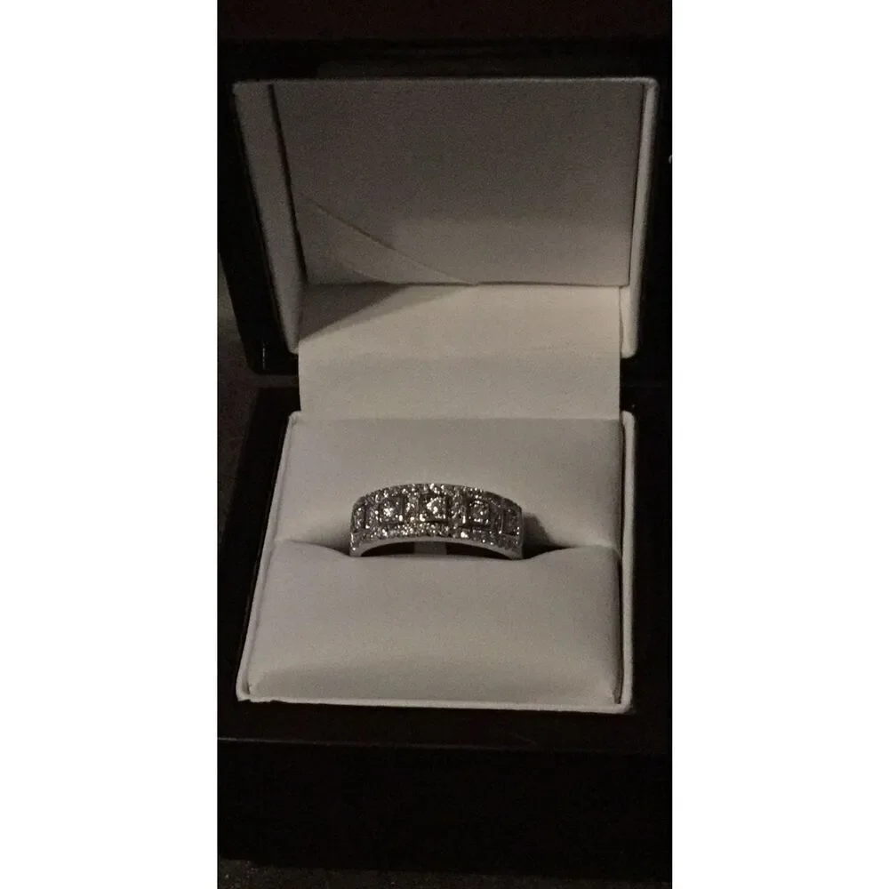 New~2 Ct. Round Pave Genuine Diamond Simulant Band Ring Sz 8
